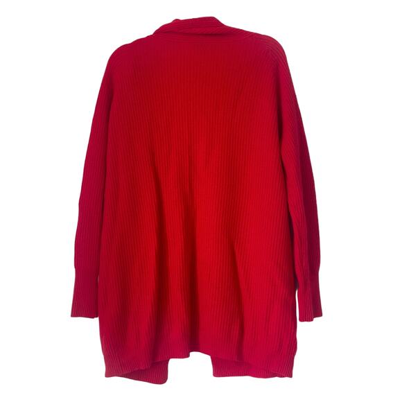 ALLUDE 100% Cashmere Ribbed Open Front Cardigans in Red Size XS - Picture 3 of 11